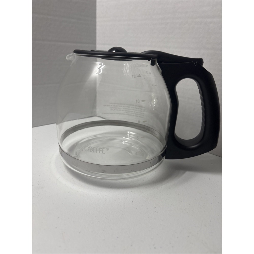 Mr. Coffee 12-Cup Coffee Maker Clear Carafe Pot Black Lid Replacement Part EUC